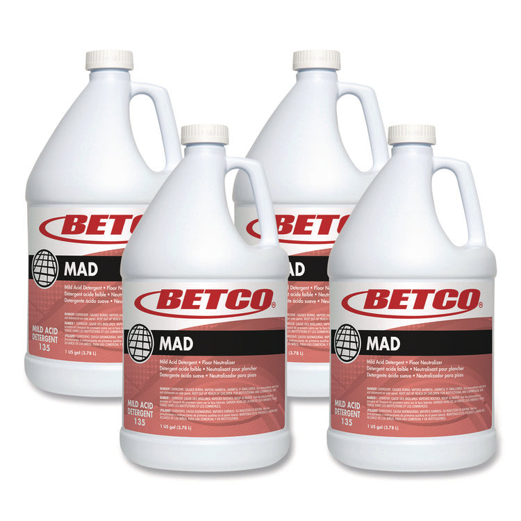 MAD Detergent, Characteristic Scent, 1 gal, 4/Carton