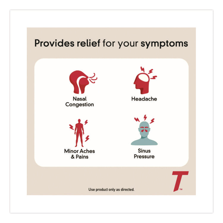 Sinus Severe Acetaminophen Daytime Pain Reliever Caplet, 2 Caplets/Packet, 30 Packets/Box