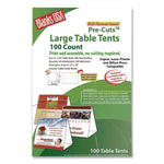 Table Tent, 80 lb Cover Weight, 12 x 18, White, 2 Tents/Sheet, 50 Sheets/Pack