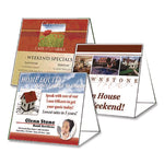 Table Tent, 80 lb Cover Weight, 12 x 18, White, 2 Tents/Sheet, 50 Sheets/Pack