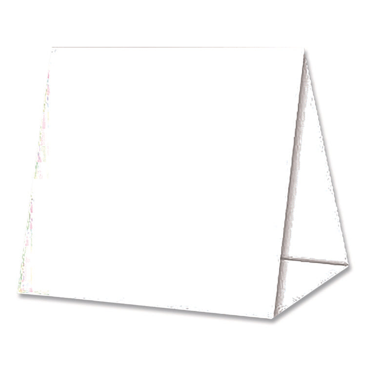 Table Tent, 80 lb Cover Weight, 12 x 18, White, 2 Tents/Sheet, 50 Sheets/Pack