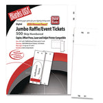 Jumbo Micro-Perforated Event/Raffle Ticket, 90 lb Index Weight, 8.5 x 11, White, 4 Tickets/Sheet, 250 Sheets/Pack