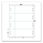 Jumbo Micro-Perforated Event/Raffle Ticket, 90 lb Index Weight, 8.5 x 11, White, 4 Tickets/Sheet, 250 Sheets/Pack