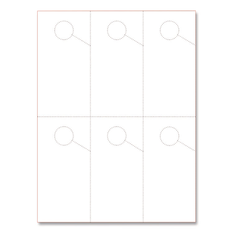 Micro-Perforated Parking Pass, 110 lb Index Weight, 8.25 x 11, White, 6 Passes/Sheet, 50 Sheets/Pack