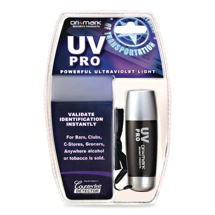 Uv Pro Ultraviolet Counterfeit Detecto, Uv Light; Watermark, U.s.; Most Foreign Currencies, 7.28 X 3.74 X 4.21, Black/silver