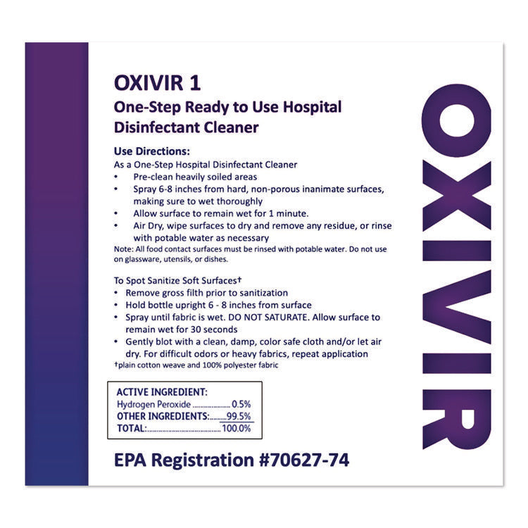 Oxivir Five 16 Concentrate Replacement Bottle, 32 oz, White