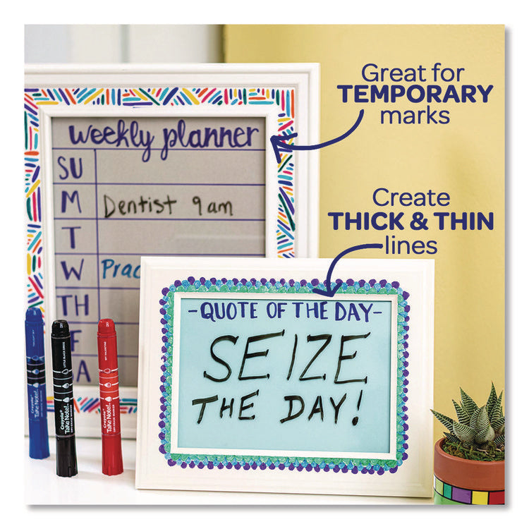 Take Note Dry-Erase Markers, Broad, Chisel Tip, Assorted, 12/Pack