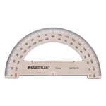 MARS COLLEGE PROTRACTOR, PLASTIC, 6" RULER EDGE/180 DEGREE, TRANSPARENT TINTED