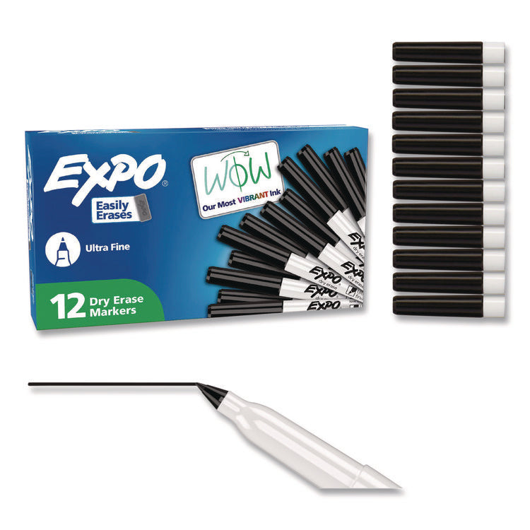 Low-Odor Dry-Erase Marker, Extra-Fine Bullet Tip, Black