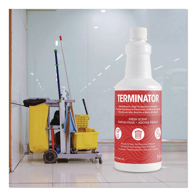 Terminator All-Purpose Cleaner/deodorizer With (2) Trigger Sprayers, 32 Oz Bottles, 12/carton