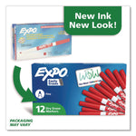 Low-Odor Dry-Erase Marker, Fine Bullet Tip, Red, Dozen