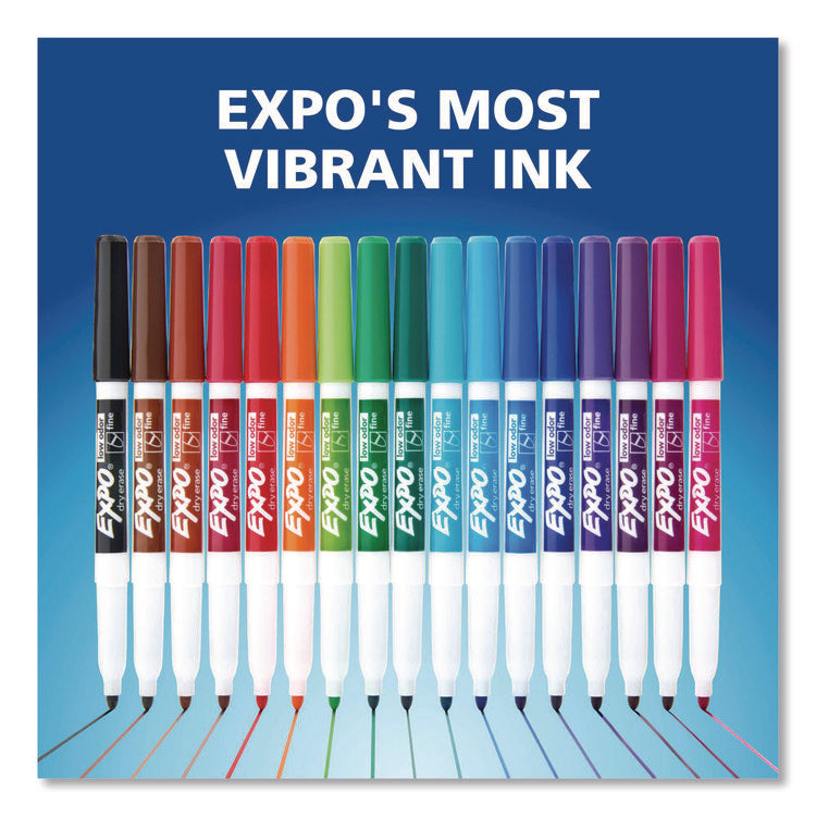 Low-Odor Dry-Erase Marker, Fine Bullet Tip, Blue, Dozen