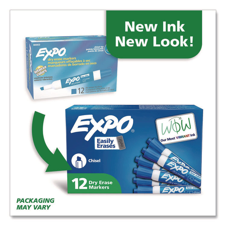 Low-Odor Dry-Erase Marker, Medium Bullet Tip, Blue, Dozen