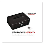 Standard Cash Box, 9.8 x 7.3 x 4.1, Steel, Black