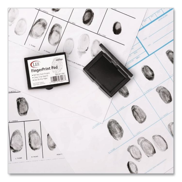 Inkless Fingerprint Pad, 2.25" x 1.75", Black, 3/Pack