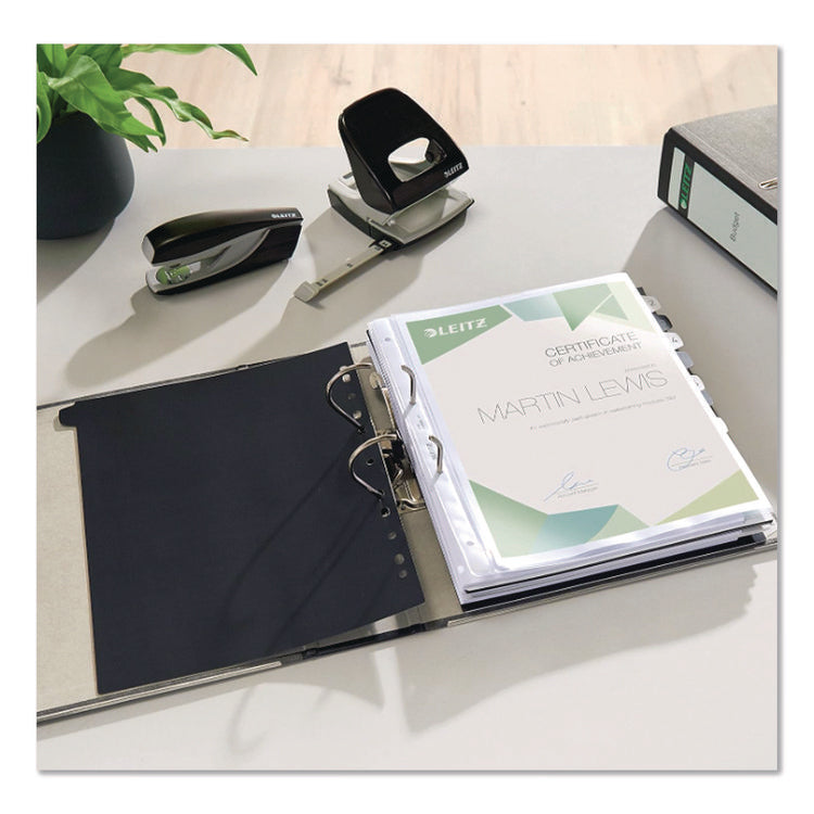 European A4 Lever-Arch Two-Ring Binder, 3" Capacity, 11.7 X 8.27, Black Marble