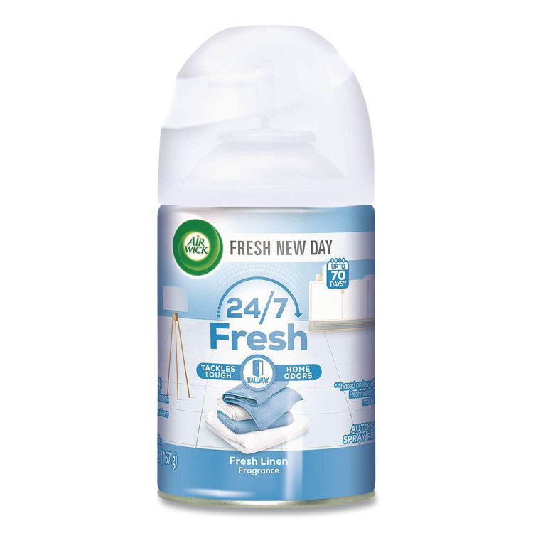 Freshmatic Ultra Spray Refill, Fresh Linen, 5.89 oz Aerosol Spray, 6/Carton