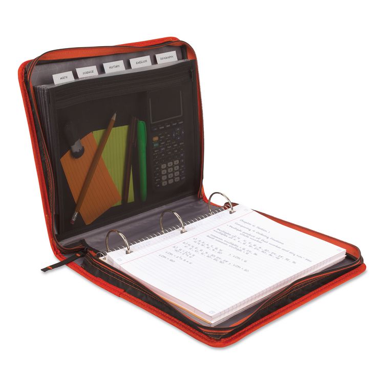 Zipper Binder and Expansion Panel, 3 Rings, 2" Capacity, 11 x 8.5, Assorted