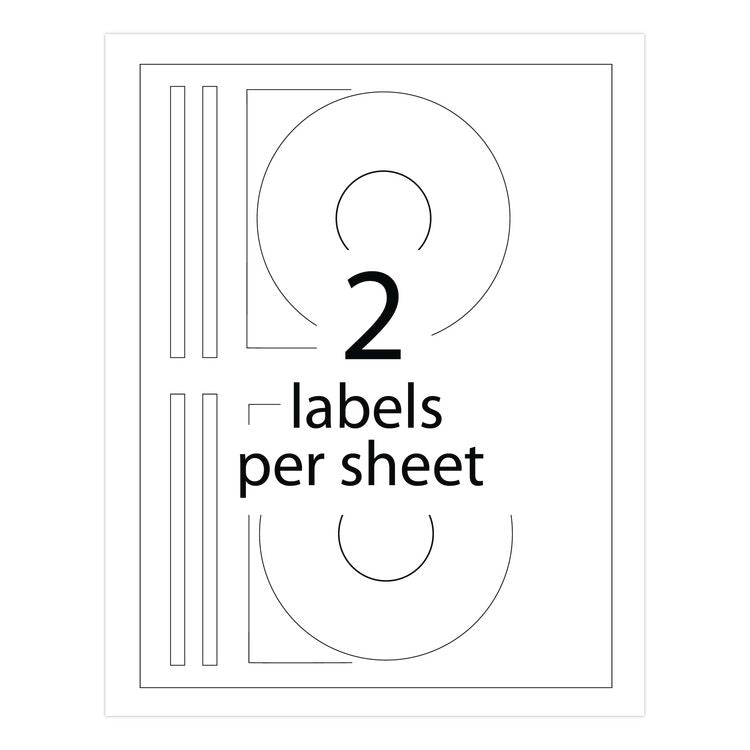 Inkjet Cd Labels, Matte White, 100/pack