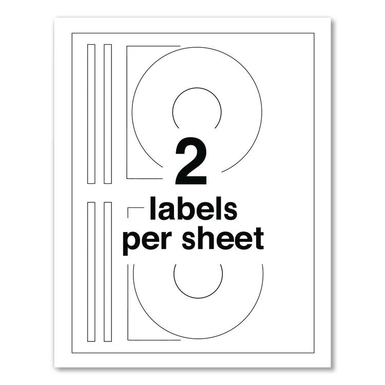 Full Face CD Labels, Matte White, 40/Pack
