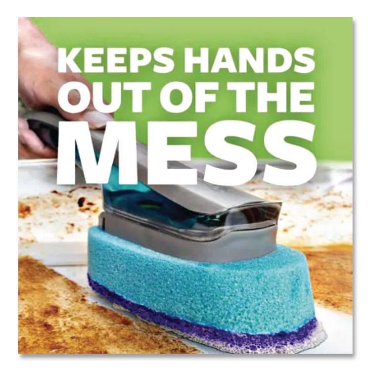 Scrub Dots Non-Scratch Dishwand, Blue, 4/Box