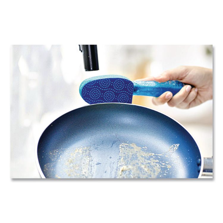 Scrub Dots Non-Scratch Dishwand, Blue, 4/Box