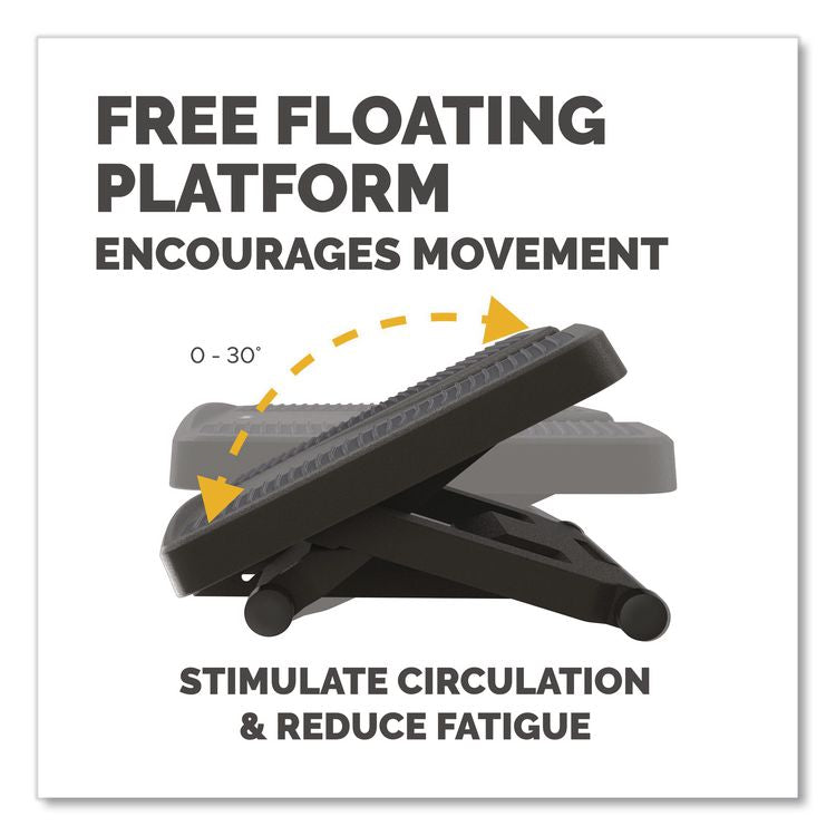 Ultimate Foot Support, HPS, 17.75w x 13.25d x 4 to 6.5h, Black/Gray