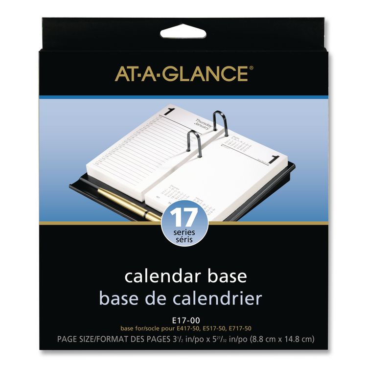 Desk Calendar Base for Loose-Leaf Refill, 3.5 x 6, Black