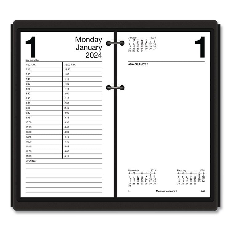Desk Calendar Base for Loose-Leaf Refill, 4.5 x 8, Black