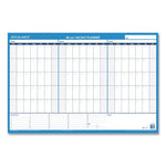 90/120-Day Undated Horizontal Erasable Wall Planner, 36 X 24, White/blue Sheets, Undated
