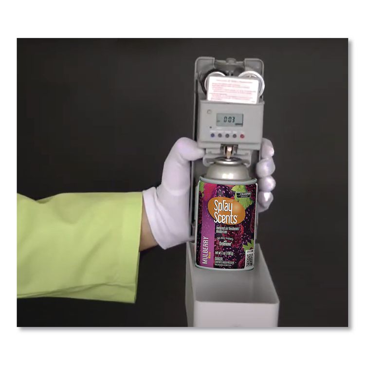 Champion Sprayon SPRAYScents Metered Air Freshener Refill, Mulberry, 7 oz Aerosol Spray, 12/Carton