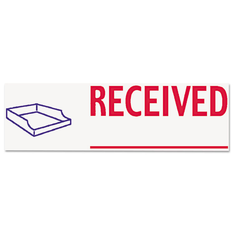 Two-Color Title Stamp, Received, Blue/red