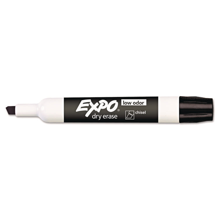 Low-Odor Dry-Erase Marker, Broad Chisel Tip, Black
