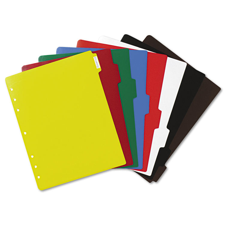 Heavy-Duty Plastic Dividers With Multicolor Tabs And White Labels , 8-Tab, 11 X 8.5, Assorted, 1 Set