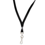 Deluxe Lanyards, Metal J-Hook Fastener, 36" Long, Black, 24/Box