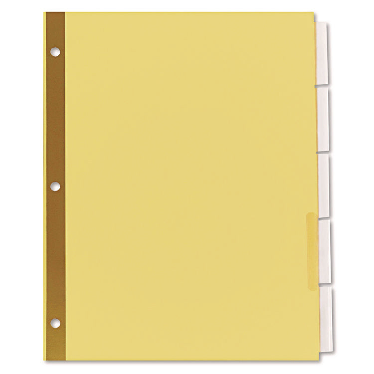 Deluxe Extended Insertable Tab Indexes, 5-Tab, 11 x 8.5, Buff, Clear Tabs, 6 Sets