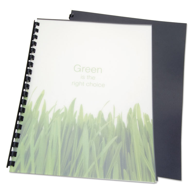 100% Recycled Poly Binding Cover, Black, 11 x 8.5, Unpunched, 25/Pack