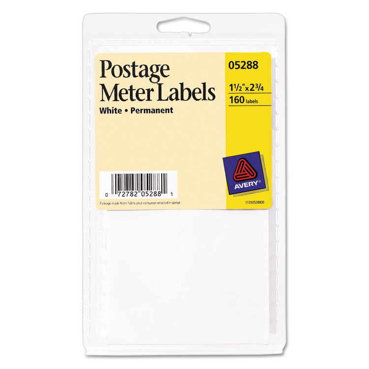 Postage Meter Labels For Pitney-Bowes Postage Machines, 1.5 X 2.75, White, 4/sheet, 40 Sheets/pack, (5288)
