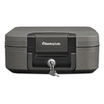 Waterproof Fire-Resistant Chest, 0.28 Cu Ft, 15.4w X 14.3d X 6.6h, Charcoal Gray