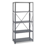 Commercial Steel Shelving Unit, Five-Shelf, 36w X 18d X 75h, Dark Gray
