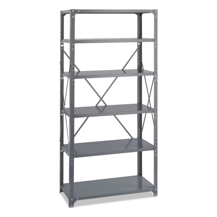 Commercial Steel Shelving Unit, Six-Shelf, 36w X 18d X 75h, Dark Gray
