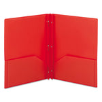 Poly Two-Pocket Folder With Fasteners, 180-Sheet Capacity, 11 X 8.5, Red, 25/box