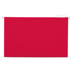 Deluxe Bright Color Hanging File Folders, Legal Size, 1/5-Cut Tabs, Red, 25/Box