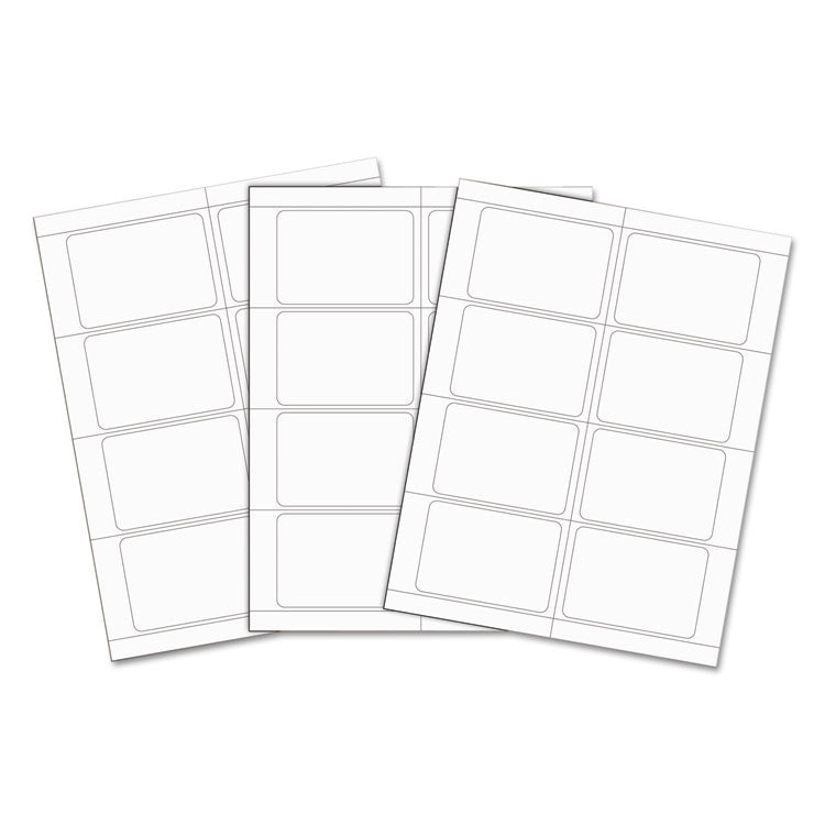 Laser Printer Name Badges, 3 3/8 X 2 1/3, White, 200/box