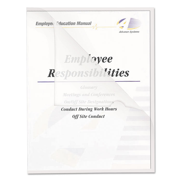 Poly Project Folders, Letter Size, Clear, 25/box