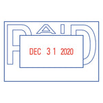 Versadater Message Dater, 2.13 X 1.31, Paid, Blue/red
