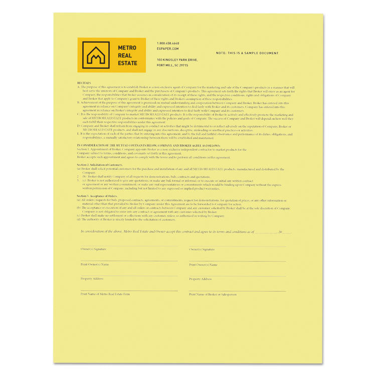 Revolution Digital Carbonless Paper, 1-Part, 8.5 X 11, Canary, 500/ream