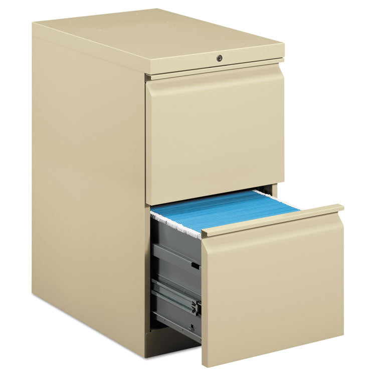 Brigade Mobile Pedestal, Left Or Right, 2 Letter-Size File Drawers, Putty, 15" X 22.88" X 28"