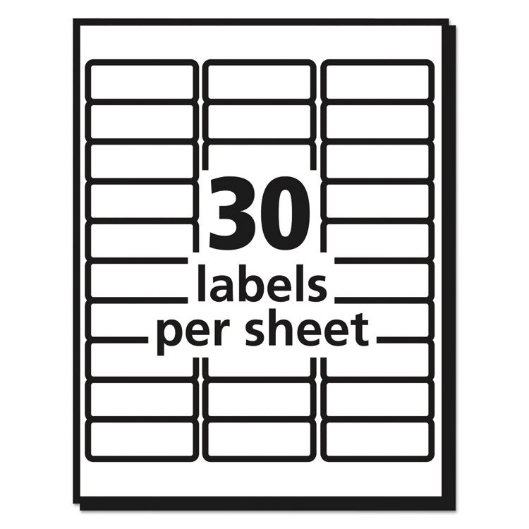 Matte Clear Easy Peel Mailing Labels W/ Sure Feed Technology, Inkjet Printers, 1 X 2.63, Clear, 30/sheet, 25 Sheets/pack