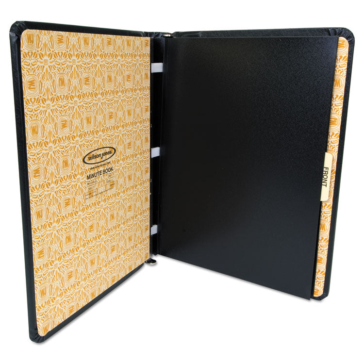 Looseleaf Corporation Minute Book, 1-Subject, Unruled, Black/Gold Cover, (250) 11 x 8.5 Sheets